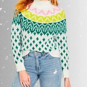 Old Navy Women’s Mock-Neck Fair Isle Pullover